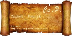 Csikó Patrik névjegykártya